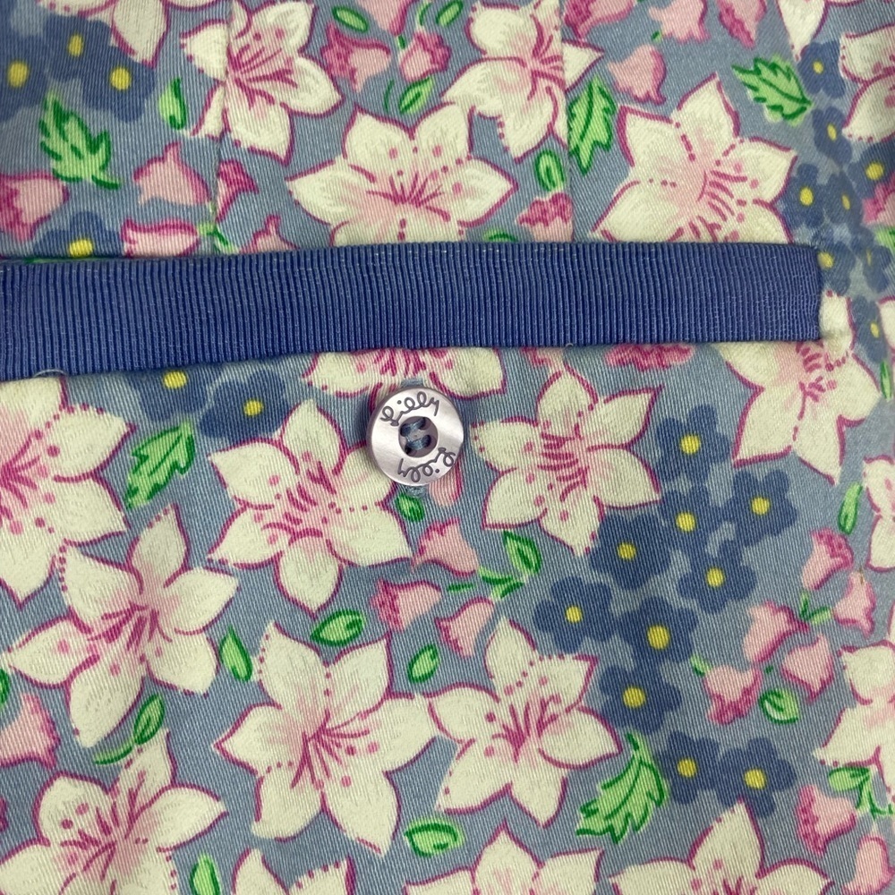 Vintage‎ Lilly Pulitzer Blue Pink Ditsy Flower 100% Cotton Mini Skirt - Picture 7 of 7